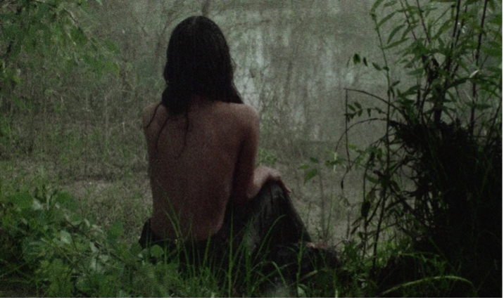 Figure 10: As the rain begins, Rūy’bakhayr removes her dress. Still from The Sealed Soil (Khāk-i sar bih muhr), directed by Marvā Nabīlī, 1977.