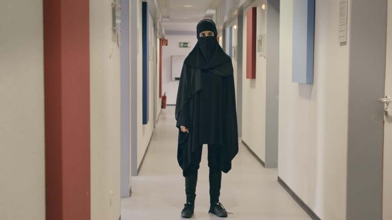Figure 8: Zaree prepares for a scene in a German television series, portraying a Middle Eastern Refugee. Still from Born in Evin, directed by Maryam Zaree, 2019.