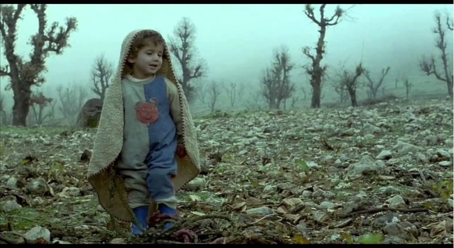 Figure 2: Agrin leaves her blind child, born of rape, in a mined land and subsequently commits suicide. Turtles Can Fly (2004), directed by Bahman Ghobadi. Accessed via https://www.youtube.com/watch?v=b3uawVIxPPc (01:16:25). 